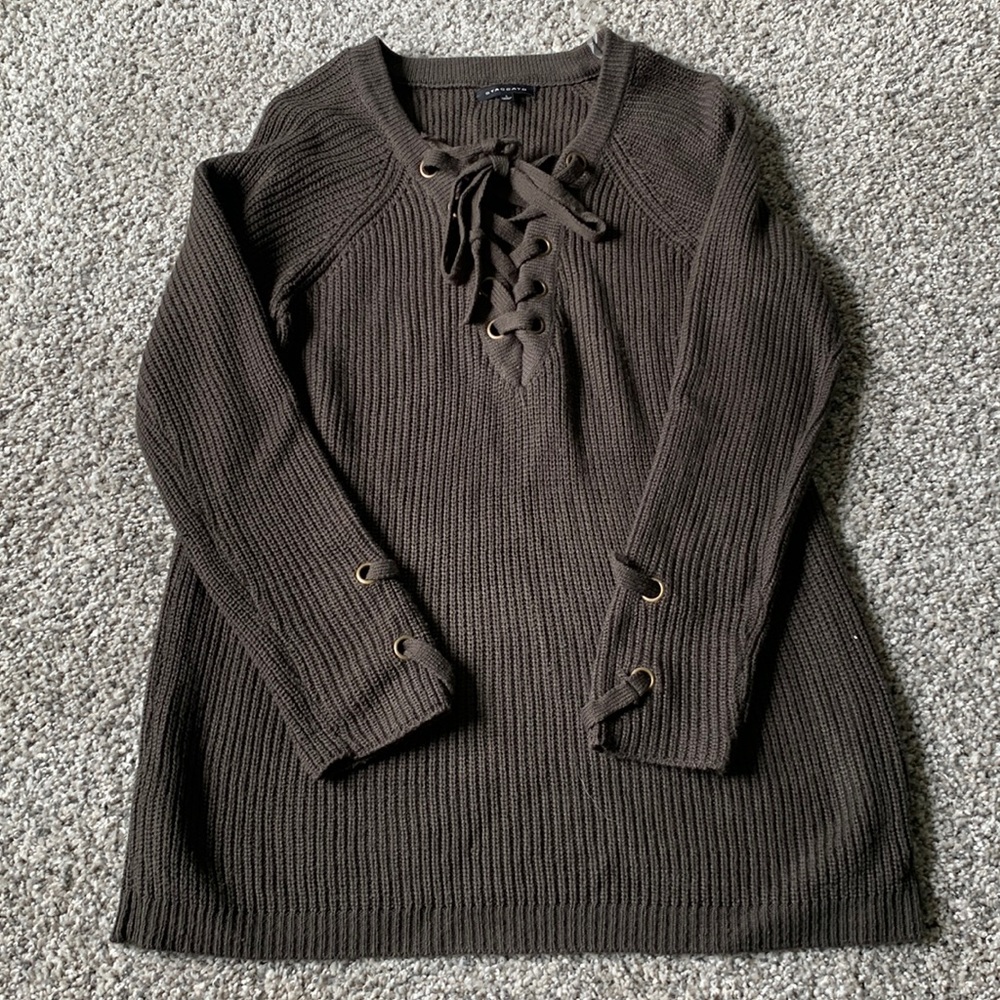 Lace up sweater